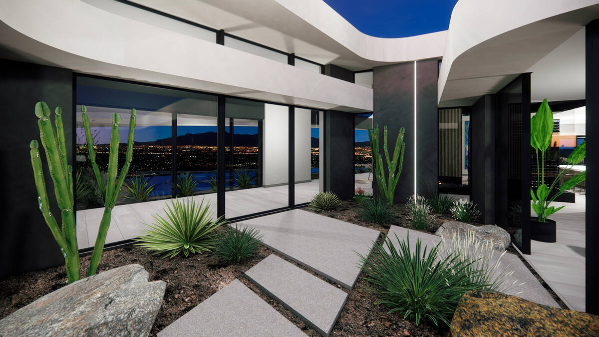 The home has five bedrooms, seven baths and a four-car garage. (Douglas Elliman of Las Vegas)