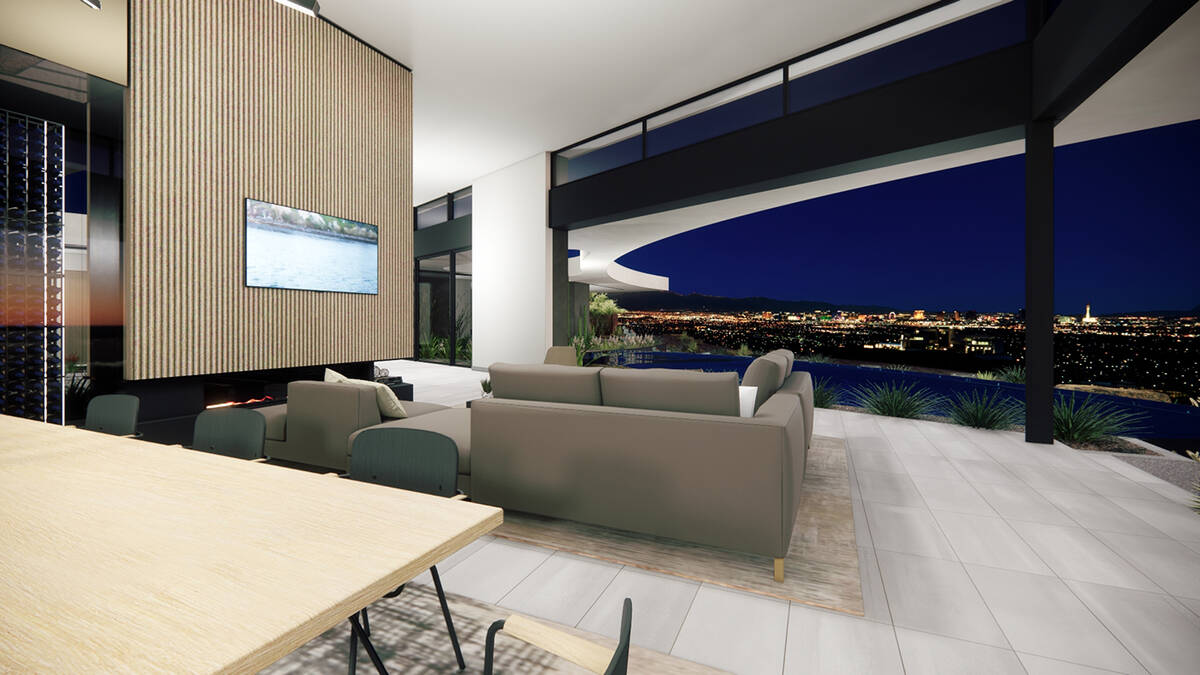 The home has views of the Strip. (Douglas Elliman of Las Vegas)