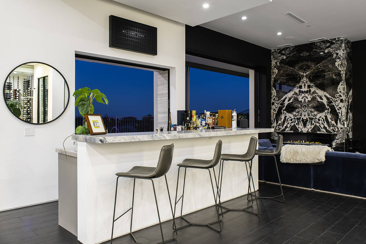 A home in The Ridges in Summerlin features a bar. (Simply Vegas)