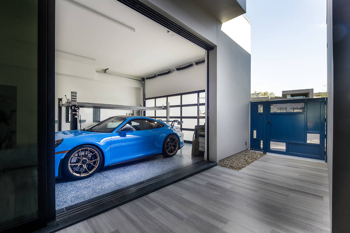 The garage at the home in The Ridges in Summerlin. (Simply Vegas)