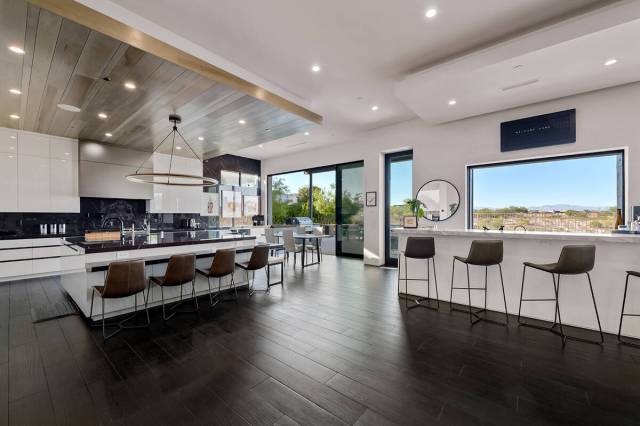 The kitchen in the home in The Ridges in Summerlin. (Simply Vegas)