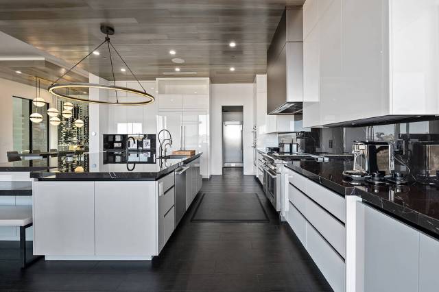 The kitchen in the home in The Ridges in Summerlin. (Simply Vegas)