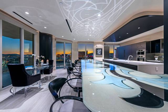 The kitchen has views of the Stirp. (Award Realty)