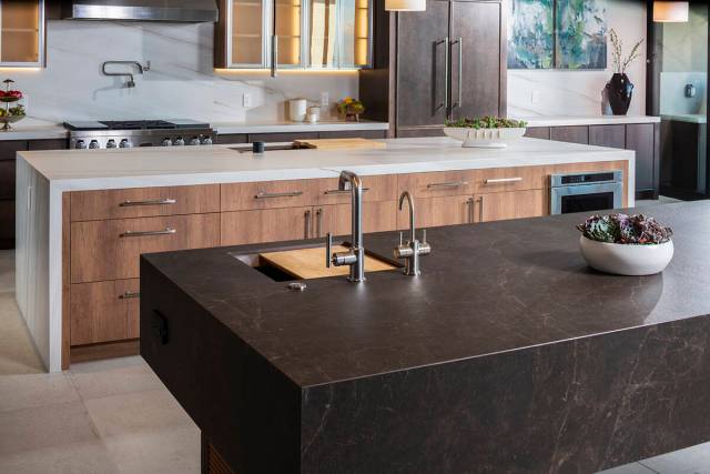 The kitchen has two islands. (Levi Ellyson/501 Studios, courtesy Pro Builder Media)