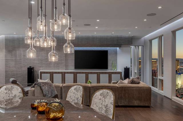 The kitchen of the $9.5 million penthouse at the Waldorf Astoria. (BHHS)