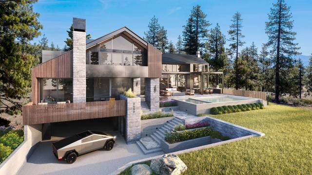 This modern mountain home in the golf community of Clear Creek Tahoe has listed for $12,750,000 ...