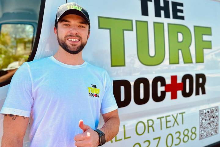 Third-generation Las Vegan Kyle Kelley recently started his own business, The Turf Doctor. (Isa ...