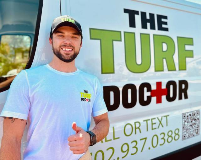 Third-generation Las Vegan Kyle Kelley recently started his own business, The Turf Doctor. (Isa ...