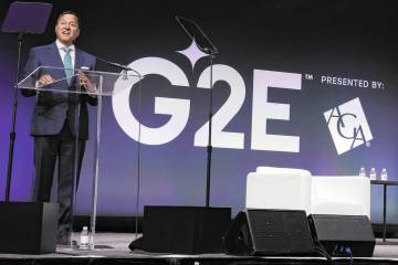 Bill Miller, president and CEO American Gaming Association, welcomes conventioneers to the Glob ...