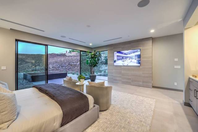 The master bedroom. (Las Vegas Sotheby’s International Realty)