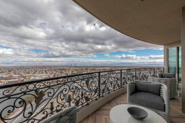 The high-rise condo has sweeping views of the Las Vegas Valley. (Lusso)