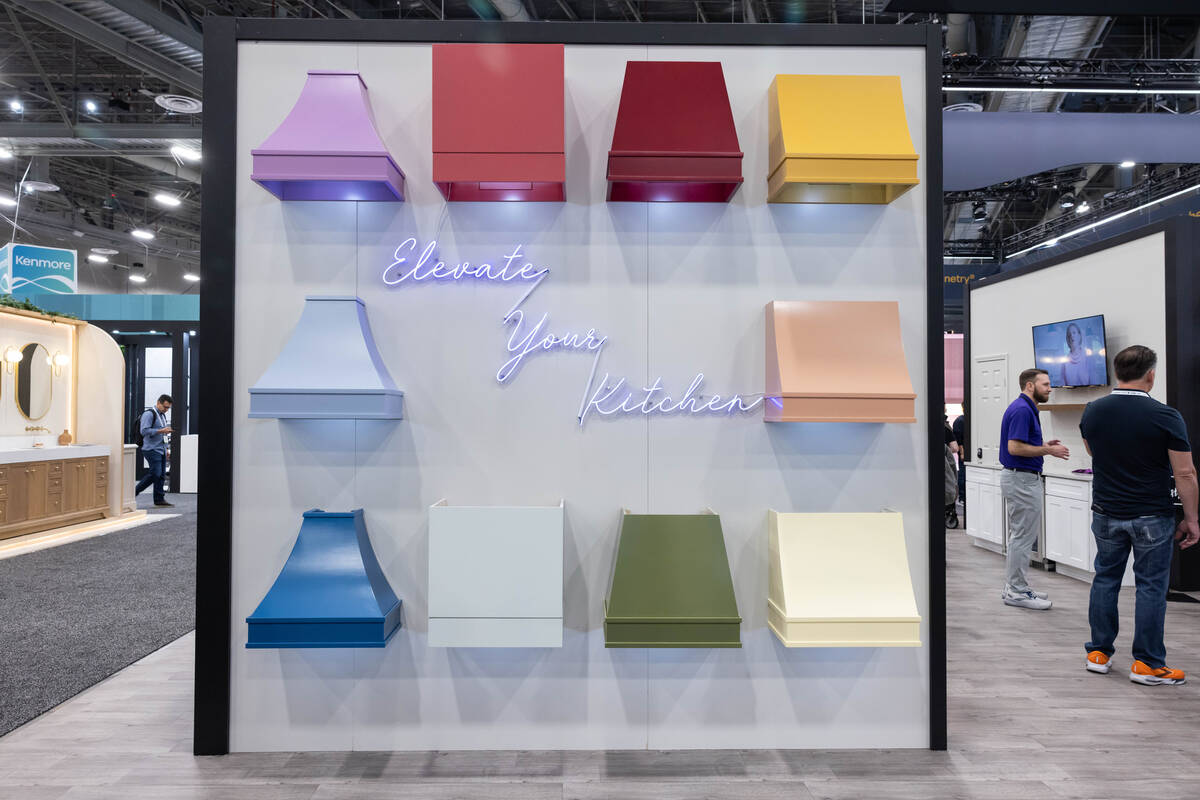 This display at the Kitchen & Bath Industry Show showcased the 2025 color of the year, Mocha Mo ...