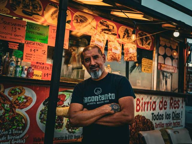 Photo Cutline: Alvaro Alvaro, owner of the food truck business El Tacontento, revitalized his b ...