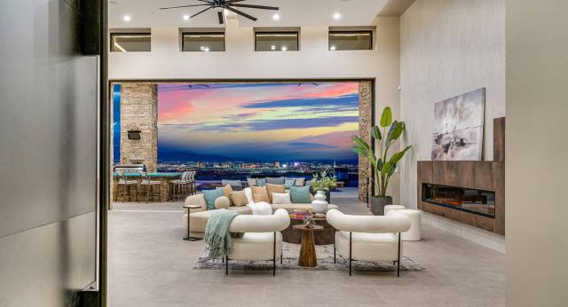 The home has a sweeping view if the Strip. (Stetson Ybarra/Rooted Elements)