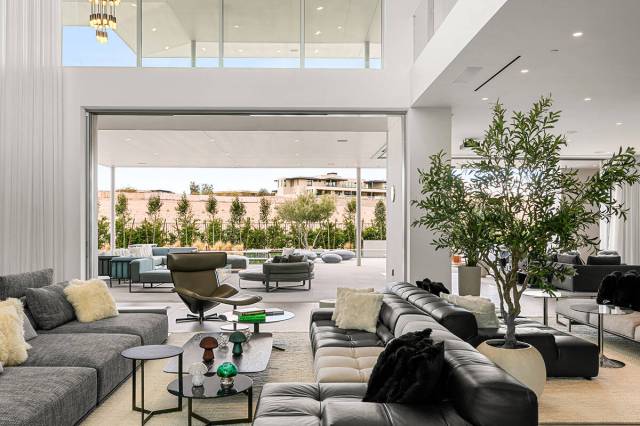 The Summerlin home built in 2020 sits on 0.79 acres. The two-story home measures 14,322 square ...