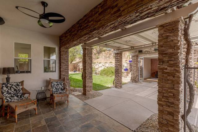 The outdoor patio. (Almeida, Luxury Homes Photography)