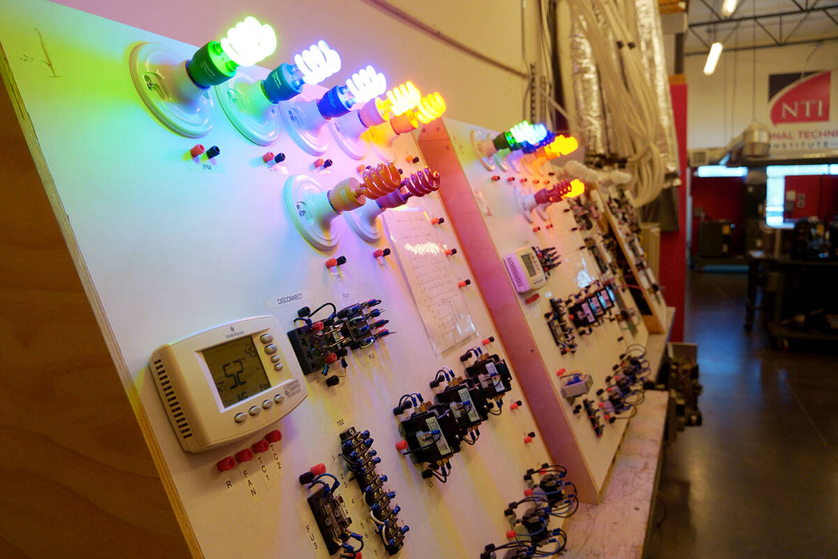 The electrical board offers hands-on experience at NTI. (Photo courtesy of NTI Trade School)
