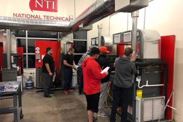 NTI Students learn to use HVAC repair equipment. (Photo courtesy of NTI Trade School)