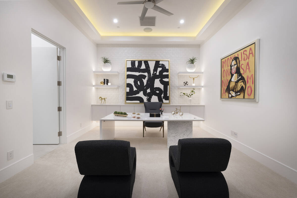 The 8,288-square-foot custom home has two modern-style offices. (Douglas Elliman)