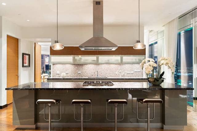 The Waldorf penthouse on the 41st floor measures 3,980 square feet and features a large kitchen ...
