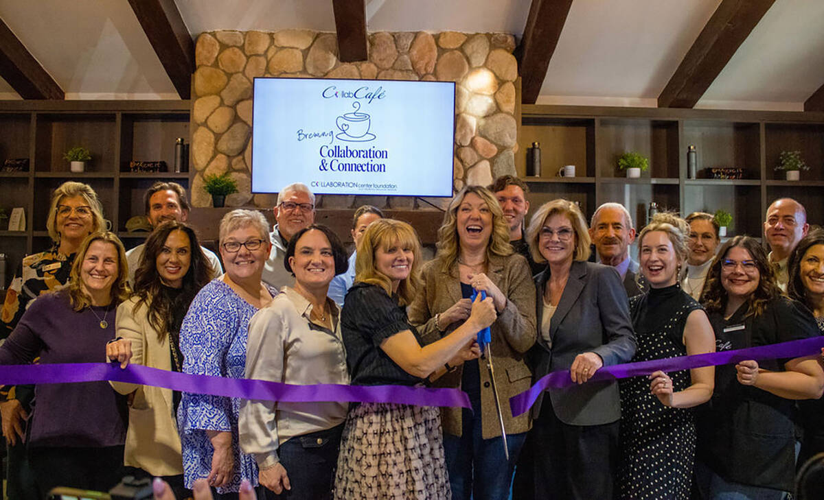 The grand opening and ribbon cutting for CollabCafé on Feb. 20. (Photo courtesy of Collaborati ...