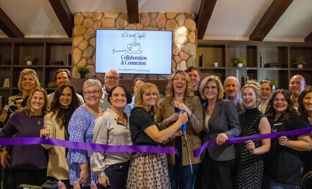 The grand opening and ribbon cutting for CollabCafé on Feb. 20. (Photo courtesy of Collaborati ...