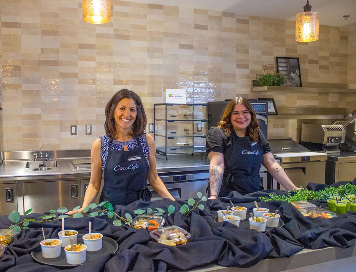 From left, Lisa Cheplak, CollabCafé's campus services manager, and Paige Donovan, Pathways Ser ...