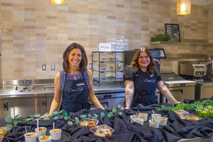 From left, Lisa Cheplak, CollabCafé's campus services manager, and Paige Donovan, Pathways Ser ...