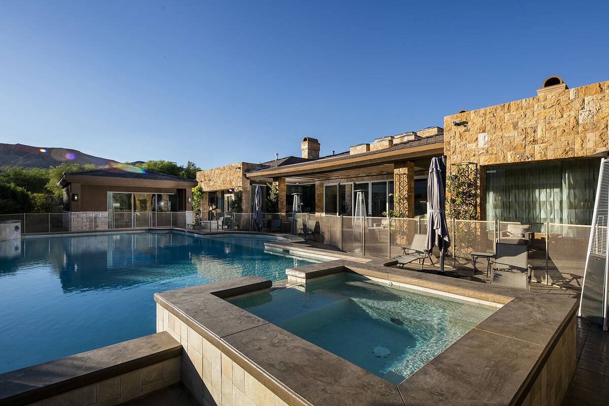 The $6.4 million home in The Ridges in Summerlin is on 0.63 acre and has a guest house, pool an ...