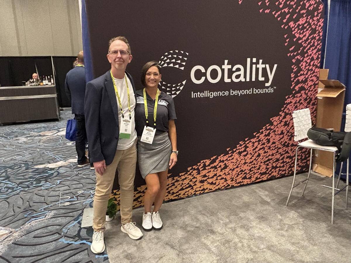 Jeff Earl, senior manager of the contractor engagement team for Cotality, and Beth Johnson, CEO ...