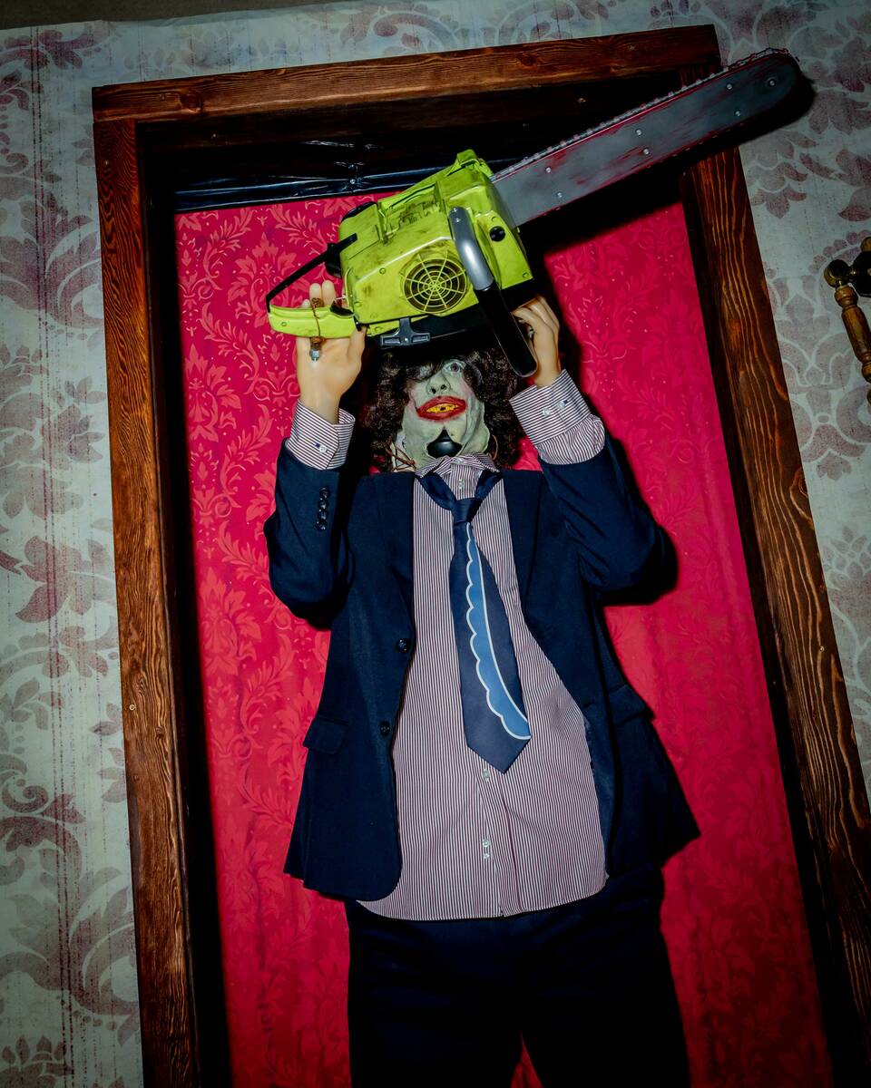 Shay Kwasneski and Bryan Belch re-created a scene from the classic horror “Texas Chainsaw Mas ...