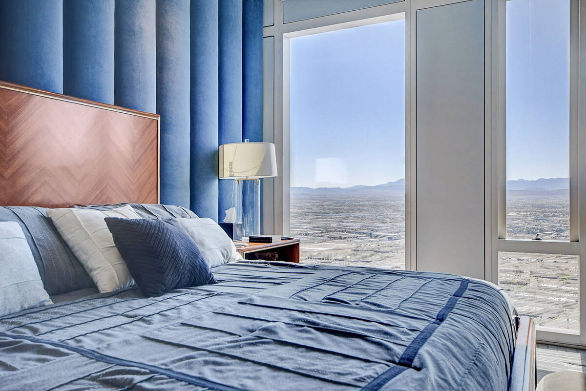 The $9.5 million Waldorf Astoria penthouse is on the 46th floor with a view of the Bellagio fou ...