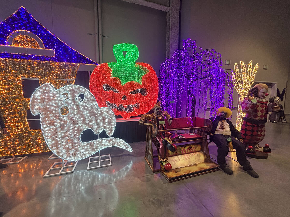 Exterior décor including lights highlight the Halloween season as demonstrated by Best Hallowe ...