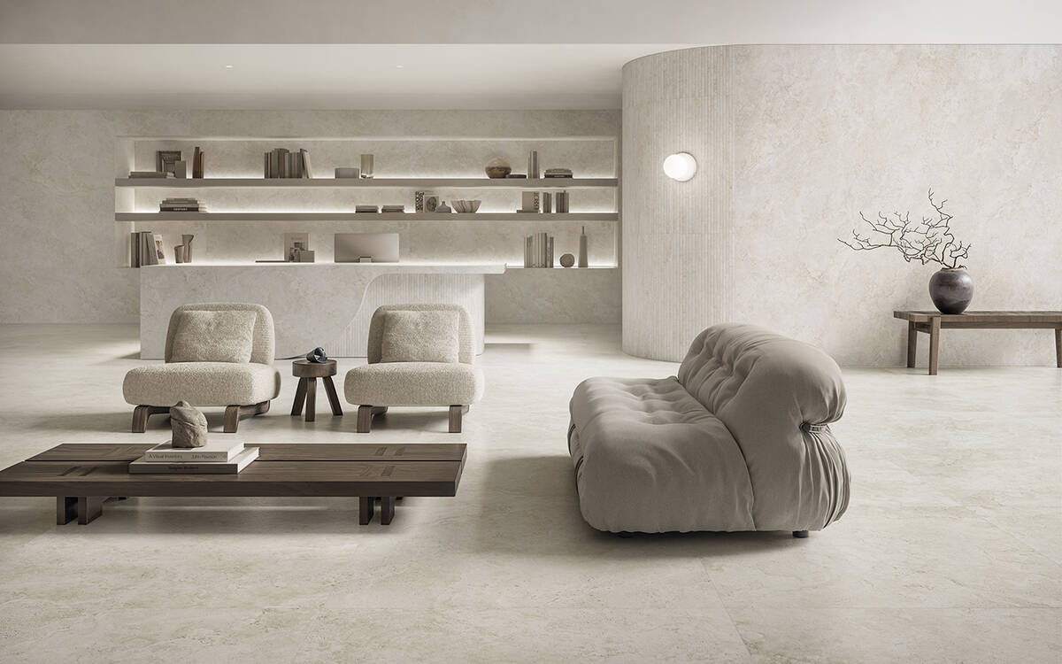 The Organic Minimalism trend features tiles with a very soft, calming palette, representing a r ...