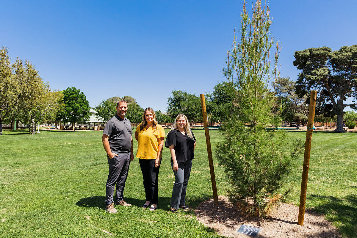 From left, Jon Valentine, Kelly Taylor and Alyx Whipple from Tri Pointe homes in Morrell Park o ...